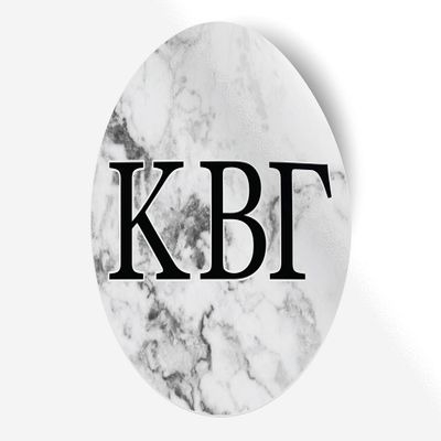 Kappa Beta Gamma Sticker Greek Sorority Decal for Car, Laptop, Windows, Officially Licensed Product, Monogram Design 5" x 5" - White Marble