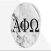 Alpha Phi Omega Sticker Greek Sorority Decal for Car, Laptop, Windows, Officially Licensed Product, Monogram Design 5" x 5" - White Marble view 1
