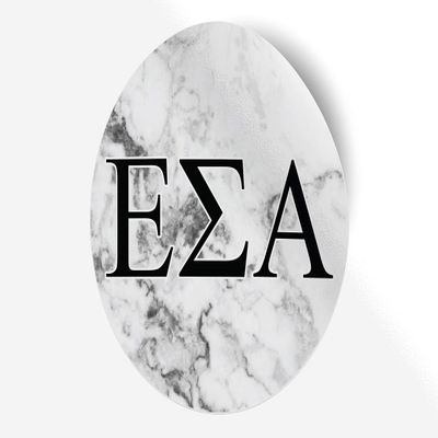Epsilon Sigma Alpha Sticker Greek Sorority Decal for Car, Laptop, Windows, Officially Licensed Product, Monogram Design 5" x 5" - White Marble