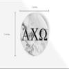 Alpha Chi Omega Sticker Greek Sorority Decal for Car, Laptop, Windows, Officially Licensed Product, Monogram Design 5" x 5" - White Marble view 3