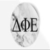Delta Phi Epsilon Sticker Greek Sorority Decal for Car, Laptop, Windows, Officially Licensed Product, Monogram Design 5" x 5" - White Marble view 1