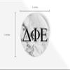 Delta Phi Epsilon Sticker Greek Sorority Decal for Car, Laptop, Windows, Officially Licensed Product, Monogram Design 5" x 5" - White Marble view 3