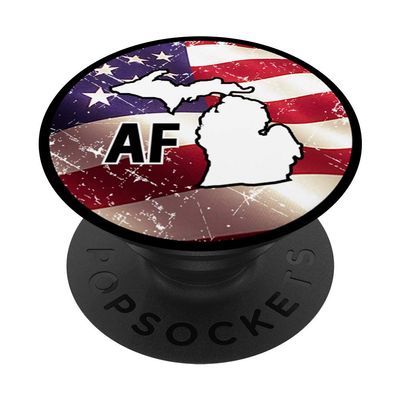 Michigan Lover Design On USA Vintage Flag Background