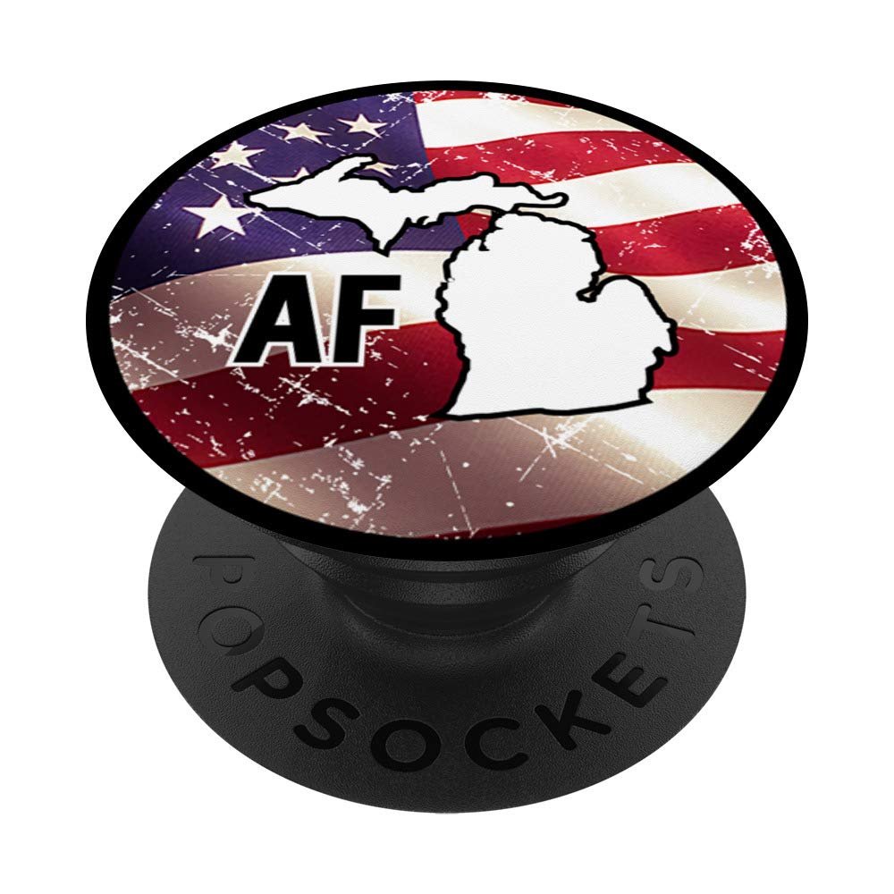 Michigan Lover Design On USA Vintage Flag Background