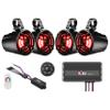 NOAM NUTV5 Quad - Marine ATV/Golf Cart/UTV Stereo System kit  with 4 Waterproof LED Light Tower Speakers, Weatherproof Controller/Head Unit with Bluetooth and AUX Input and Four Channels Amplifier view 1