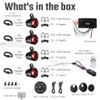 NOAM NUTV5 Quad - Marine ATV/Golf Cart/UTV Stereo System kit  with 4 Waterproof LED Light Tower Speakers, Weatherproof Controller/Head Unit with Bluetooth and AUX Input and Four Channels Amplifier view 4