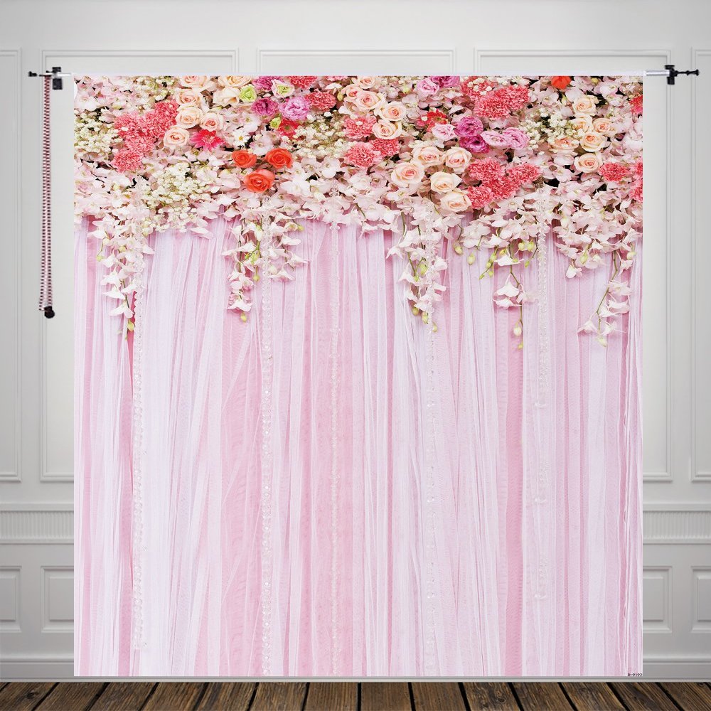 3x5ft Pink Rose Flower Background for Pictures Baby Shower Birthday Party Decoration Backdrop D-9192