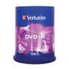 Verbatim DVD+R - 4.7GB 16X Burn Speed with Long Life and Scratch Protection - Pack of 100 Spindle - Matte Silver view 1