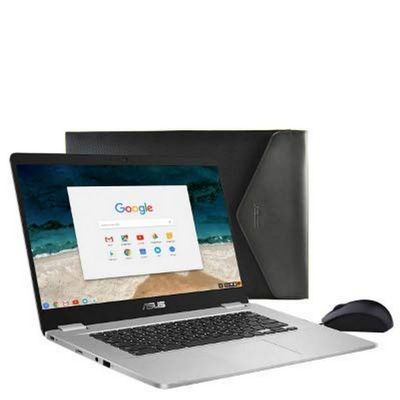 ASUS 2019 Chromebook C423NA 14 FHD 1080P Display with Intel Dual Core Celeron Processor, 4GB RAM, 32GB eMMC Storage, Bonus Mouse and Sleeve Included,Silver Color (Sliver)