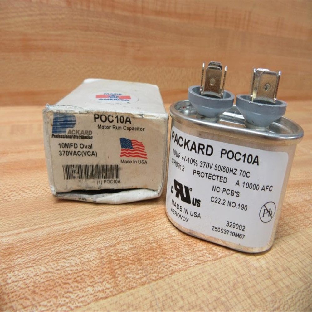 TITAN HD Run Capacitor 10 MFD 370 Volt Oval POC10A