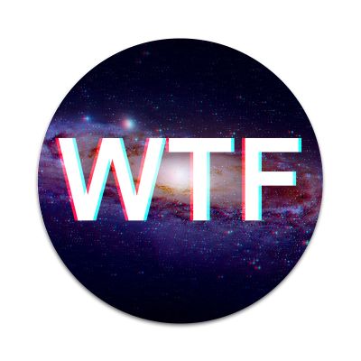 2X Sticker Set - WTF Space - for Phone Grip Stent Cell Phones Tablets (Stickers Only)