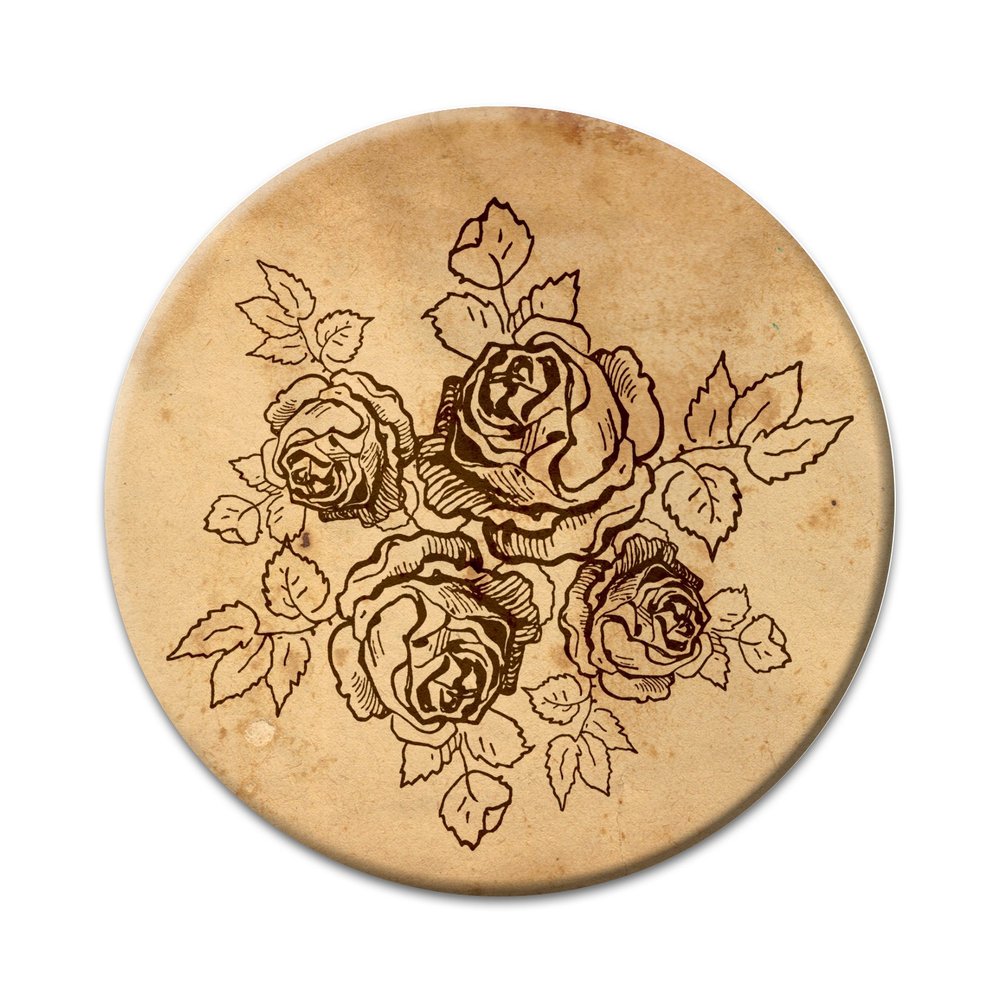 2X Sticker Set - Vintage Sketch Roses - for Phone Grip Stent Cell Phones Tablets (Stickers Only)