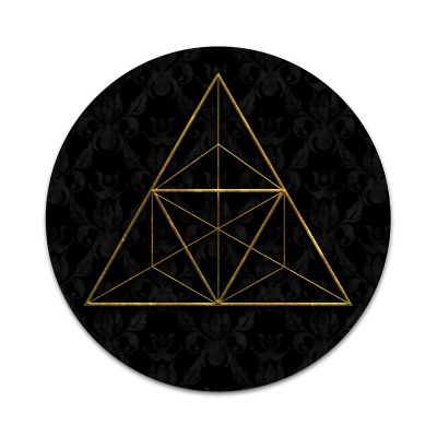 2X Sticker Set - Black Gold Geometric Triangle - for Phone Grip Stent Cell Phones Tablets (Stickers Only)