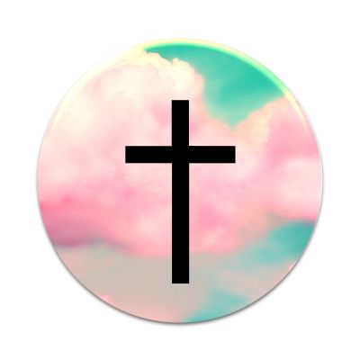 2X Sticker Set - Clouds Cross Symbol - for Phone Grip Stent Cell Phones Tablets (Stickers Only)