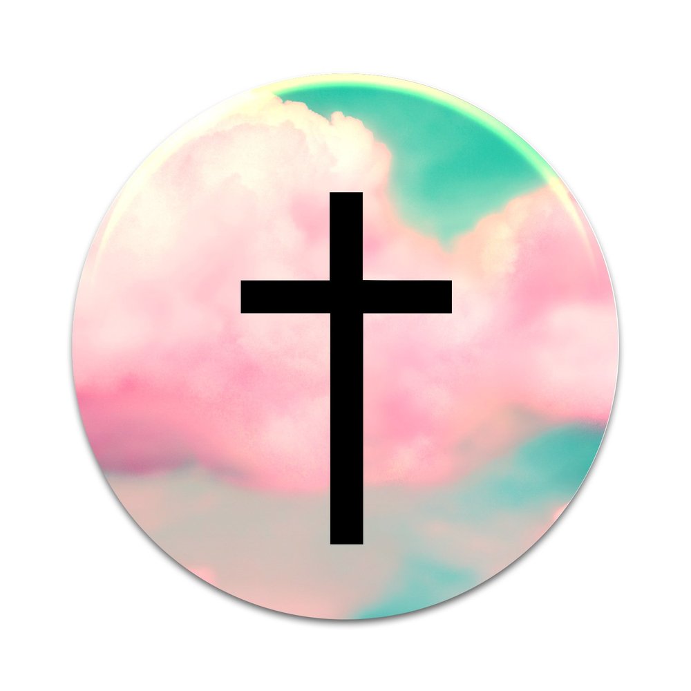 2X Sticker Set - Clouds Cross Symbol - for Phone Grip Stent Cell Phones Tablets (Stickers Only)