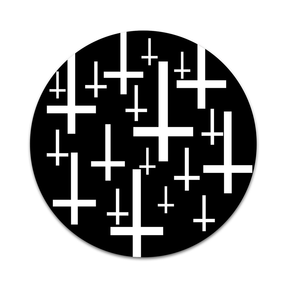 2X Sticker Set - Upside Down Crosses Symbol - for Phone Grip Stent Cell Phones Tablets (Stickers Only)