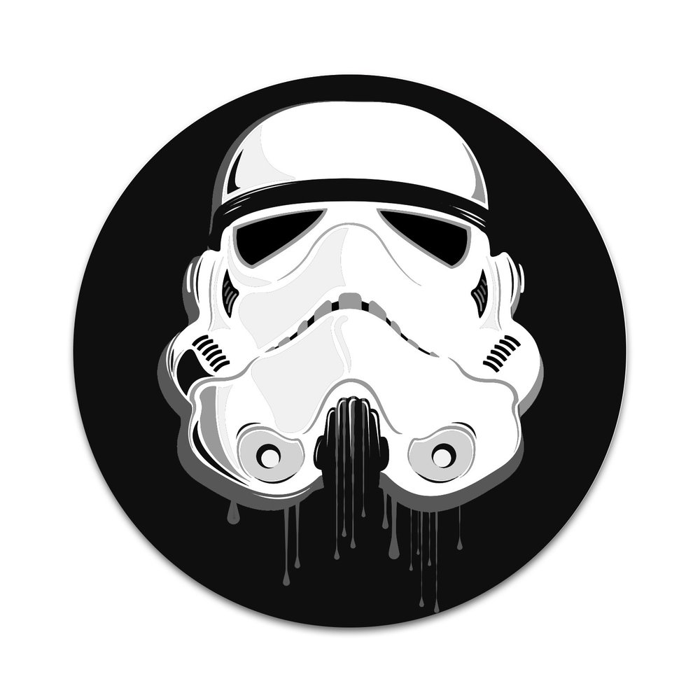 2X Sticker Set - Dripping Storm Trooper Helmet - for Phone Grip Stent Cell Phones Tablets (Stickers Only)