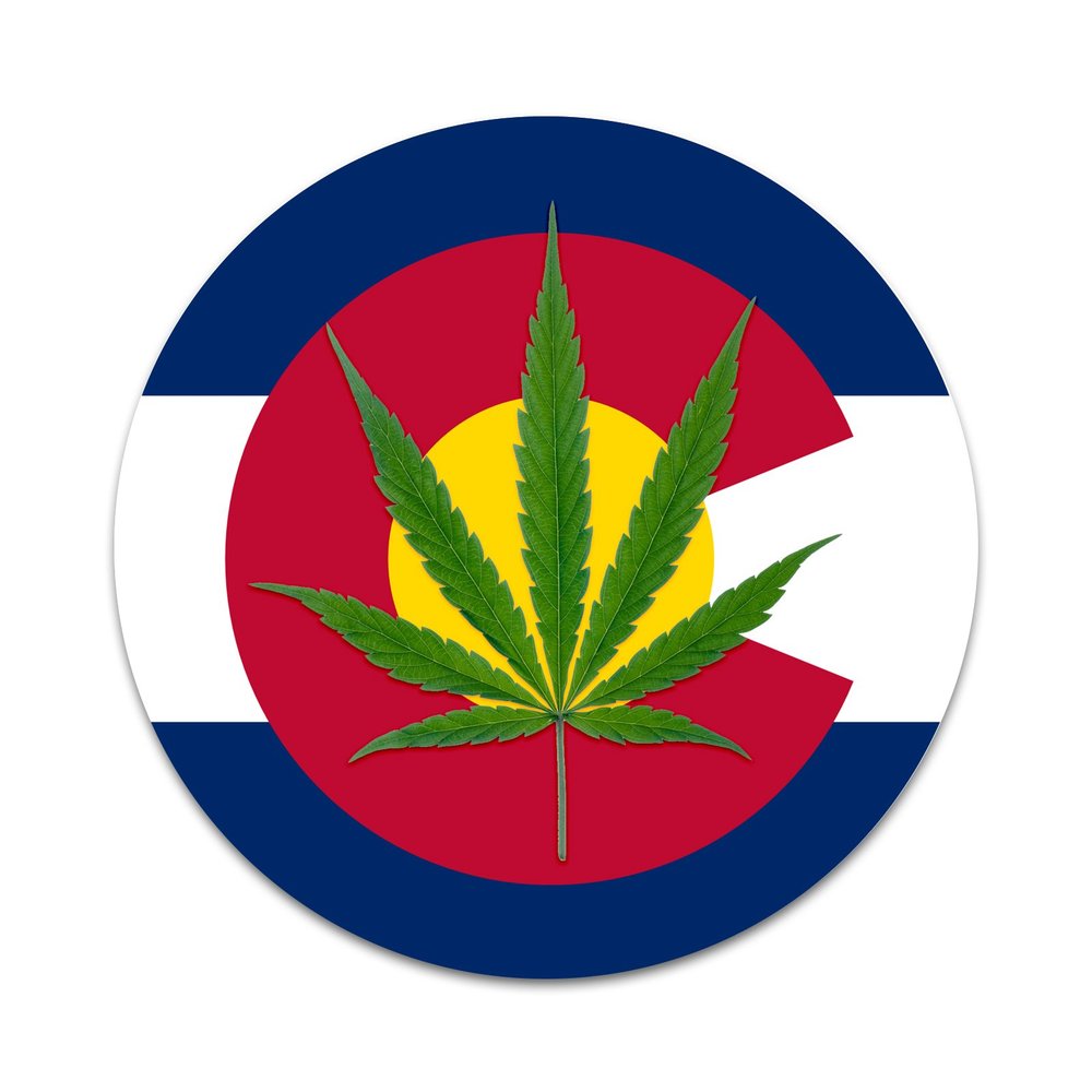 2X Sticker Set - Colorado Flag Pot Leaf - for Phone Grip Stent Cell Phones Tablets (Stickers Only)