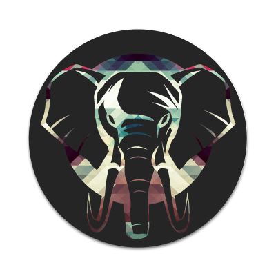 2X Sticker Set - Mosaic Elephant Head - for Phone Grip Stent Cell Phones Tablets (Stickers Only)