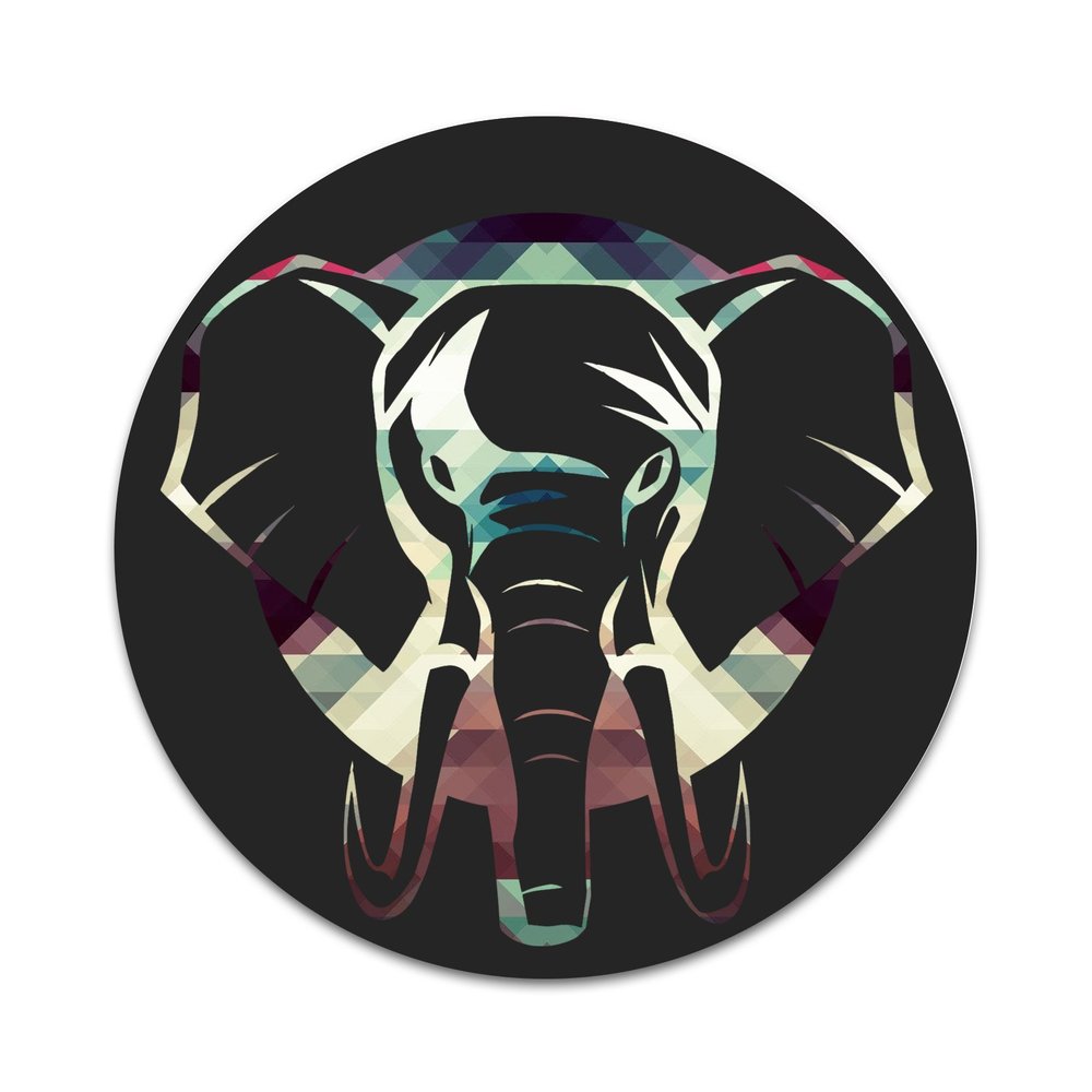2X Sticker Set - Mosaic Elephant Head - for Phone Grip Stent Cell Phones Tablets (Stickers Only)