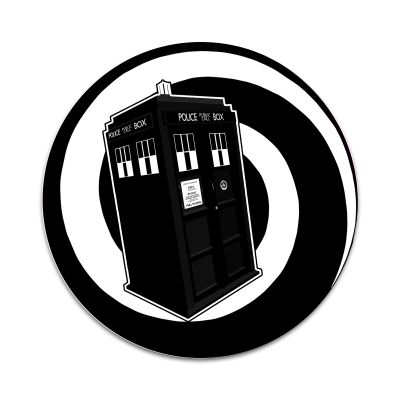 2X Sticker Set - DW Spiral Police Box - for Phone Grip Stent Cell Phones Tablets (Stickers Only)