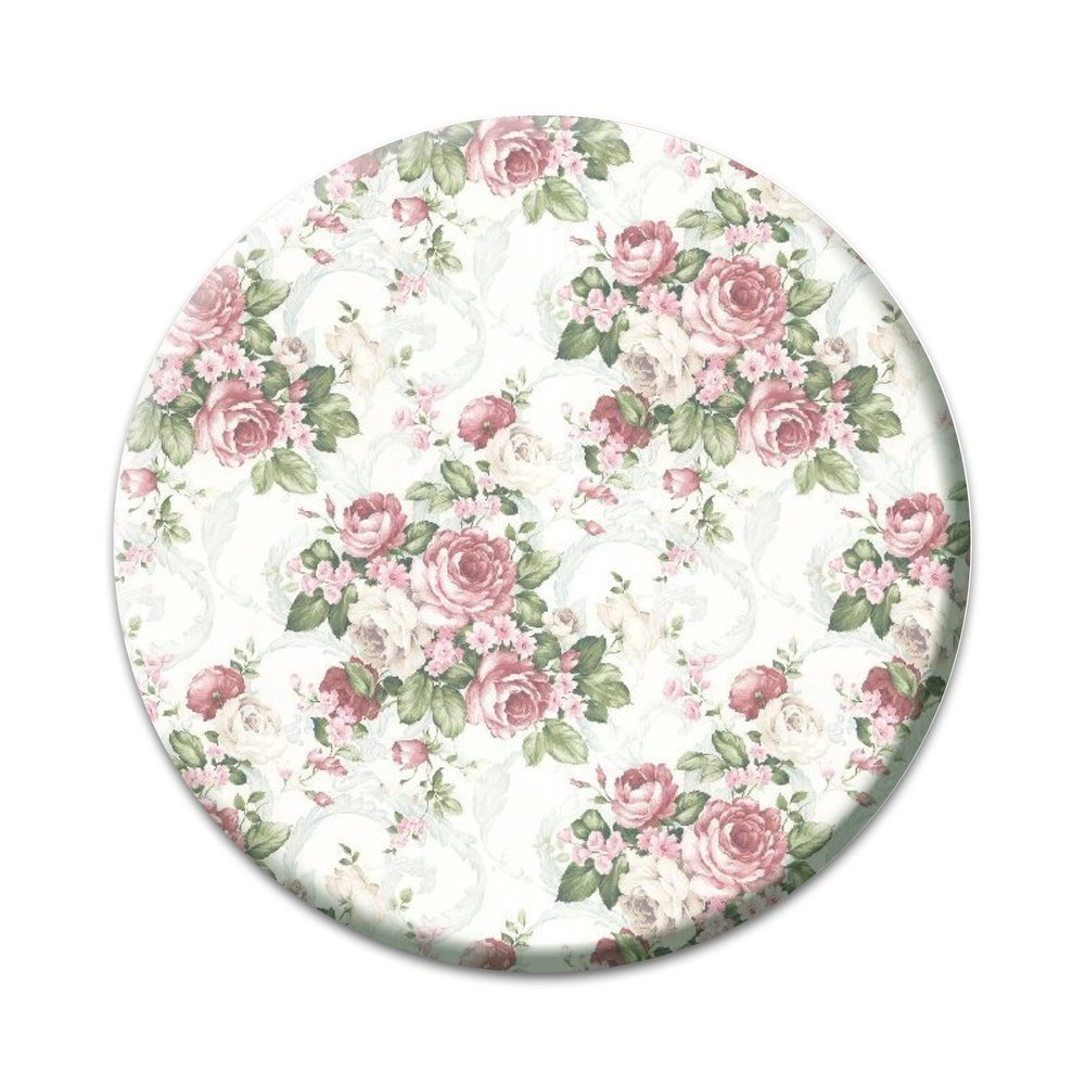 2X Sticker Set - White Floral Pattern - for Phone Grip Stent Cell Phones Tablets (Stickers Only)