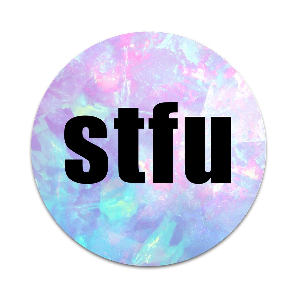 2X Sticker Set - STFU Funny - for Phone Grip Stent Cell Phones Tablets (Stickers Only)