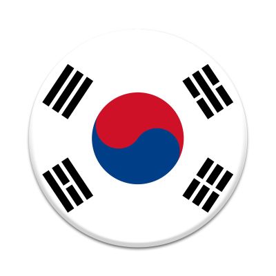 2X Sticker Set - South Korean Flag - for Phone Grip Stent Cell Phones Tablets (Stickers Only)