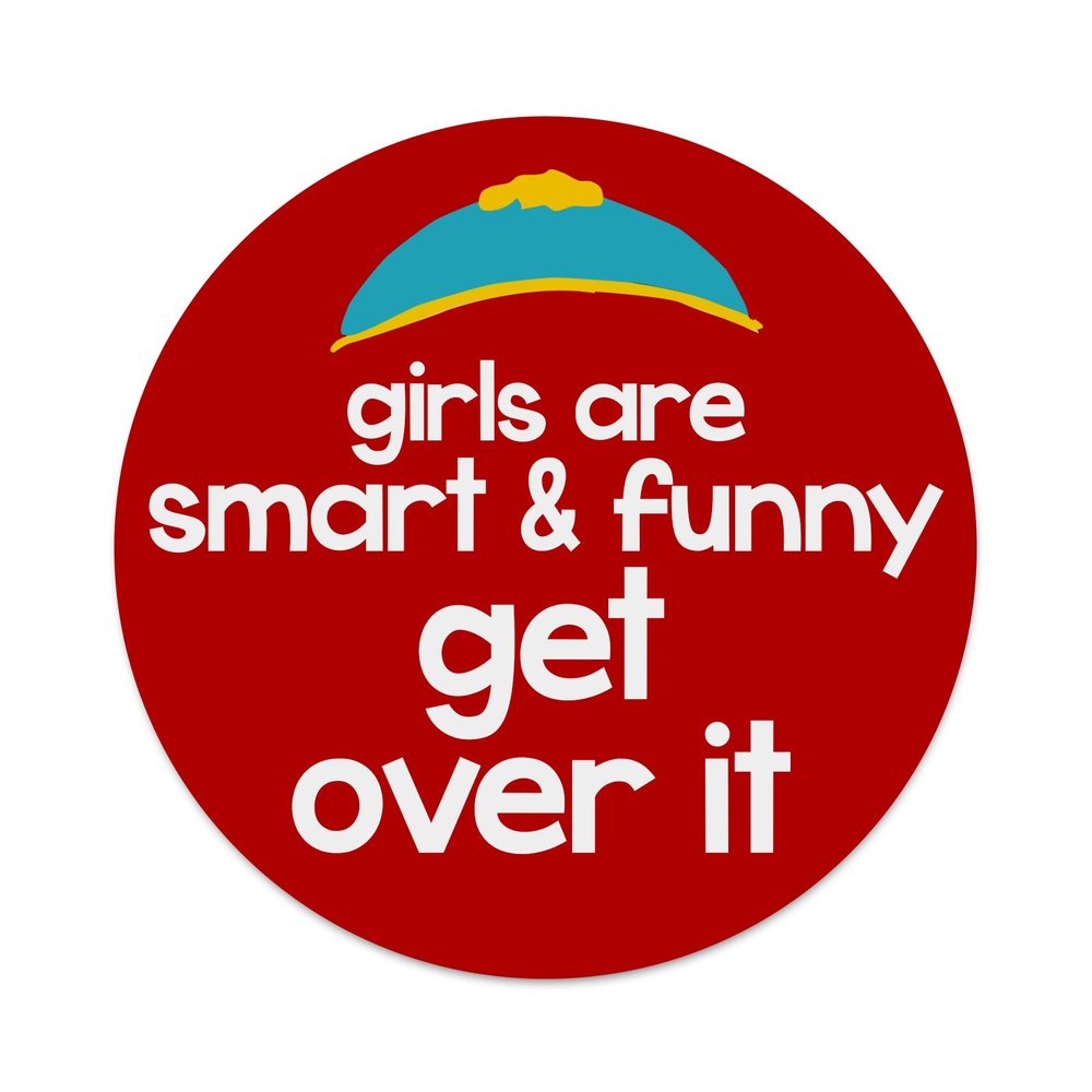 2X Sticker Set - Girls are Smart and Funny - for Phone Grip Stent Cell Phones Tablets (Stickers Only)