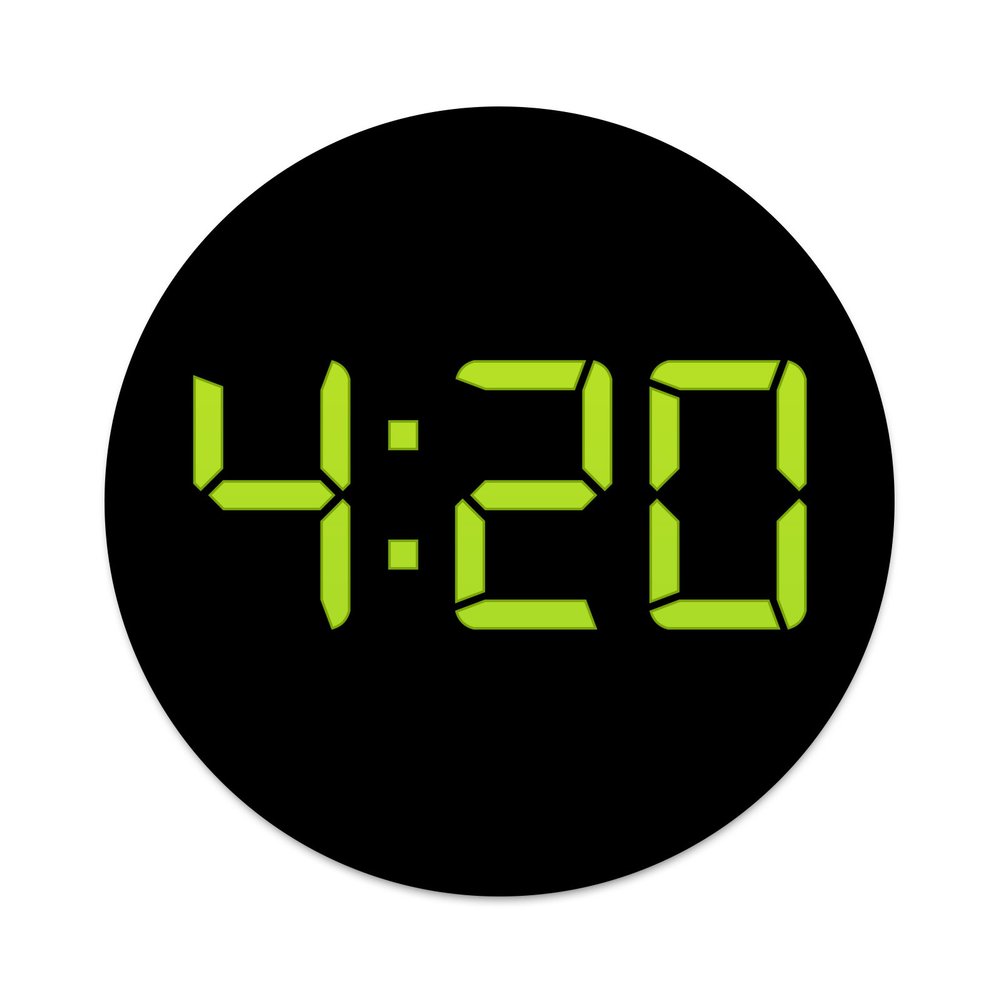 2X Sticker Set - 4:20 O'Clock - for Phone Grip Stent Cell Phones Tablets (Stickers Only)