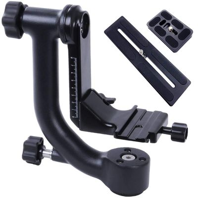 Movo GH700 MKII Professional Gimbal DSLR Tripod Head with Long and Short Arca-Swiss Quick-Release Plates - for Outdoor Bird/Wildlife Photography