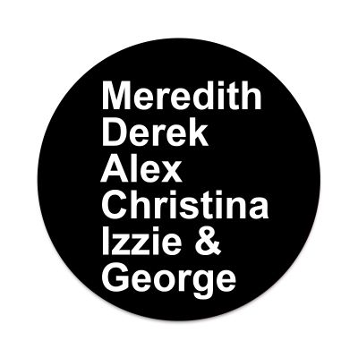 2X Sticker Set - Meredith Derek Alex Christina Izzie George - for Phone Grip Stent Cell Phones Tablets (Stickers Only)