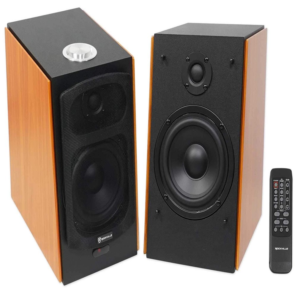(2) RockvilIe HD5 5" Powered Studio Monitor Bluetooth Bookshelf Speakers