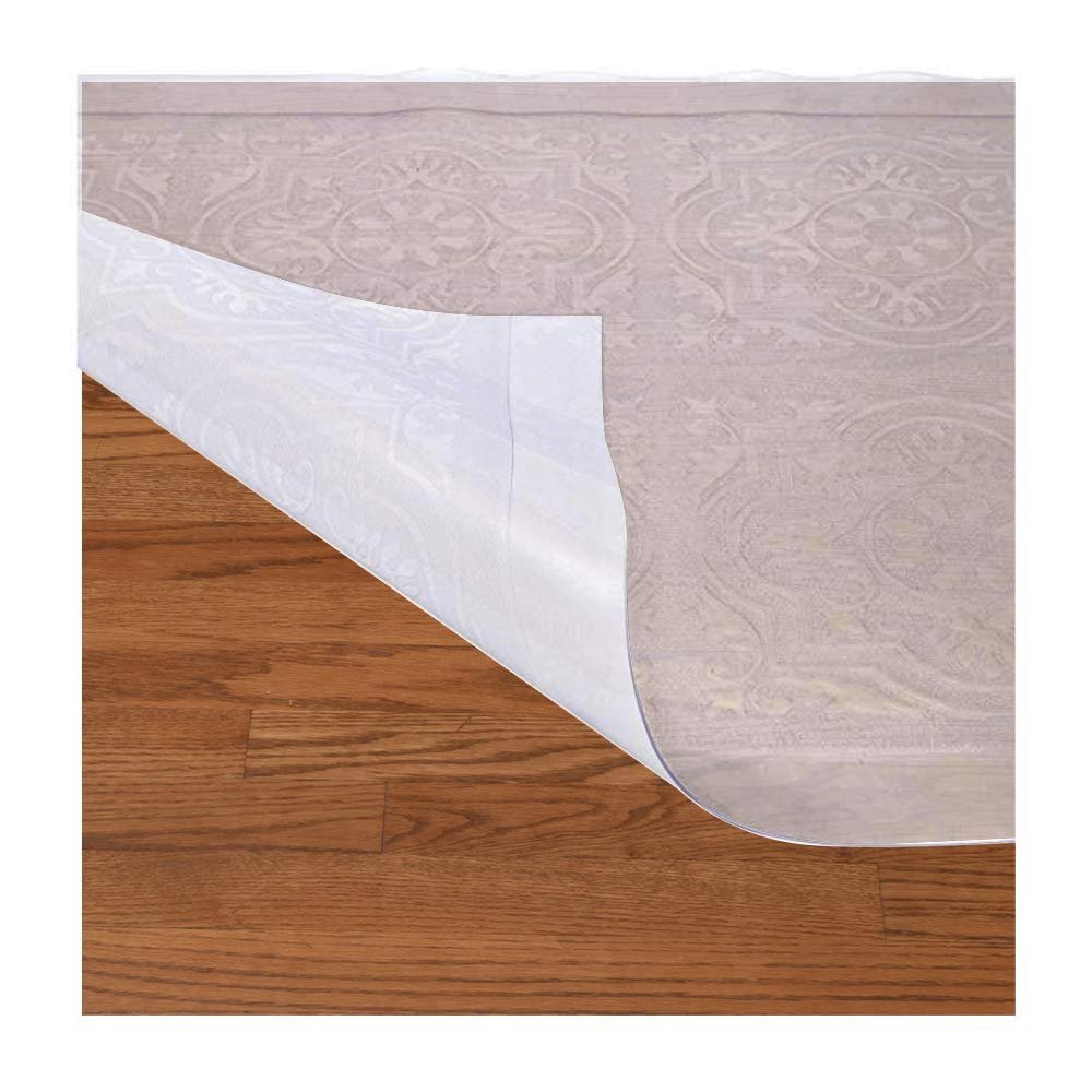 RESILIA Premium Floor Protector for Hardwood Floors  Easy-to-Clean, Heavy Duty Plastic Vinyl, Clear Mediterranean, 27 Inches x 25 Feet, for Hallway, Living or Dining Room Use, Made in The USA