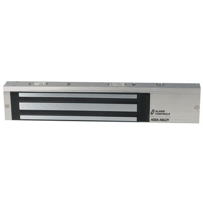 Alarm Controls 600 Series Single Door Electromagnetic Lock, 600 lbs Holding Force, 12/24 VDC Voltage, Aluminum Finish
