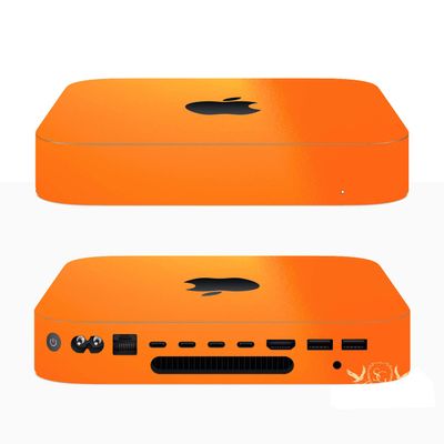 SopiGuard 3M Gloss Orange Full Body Precision Edge-to-Edge Coverage Vinyl Sticker Skin for 2018 Mac mini A1993