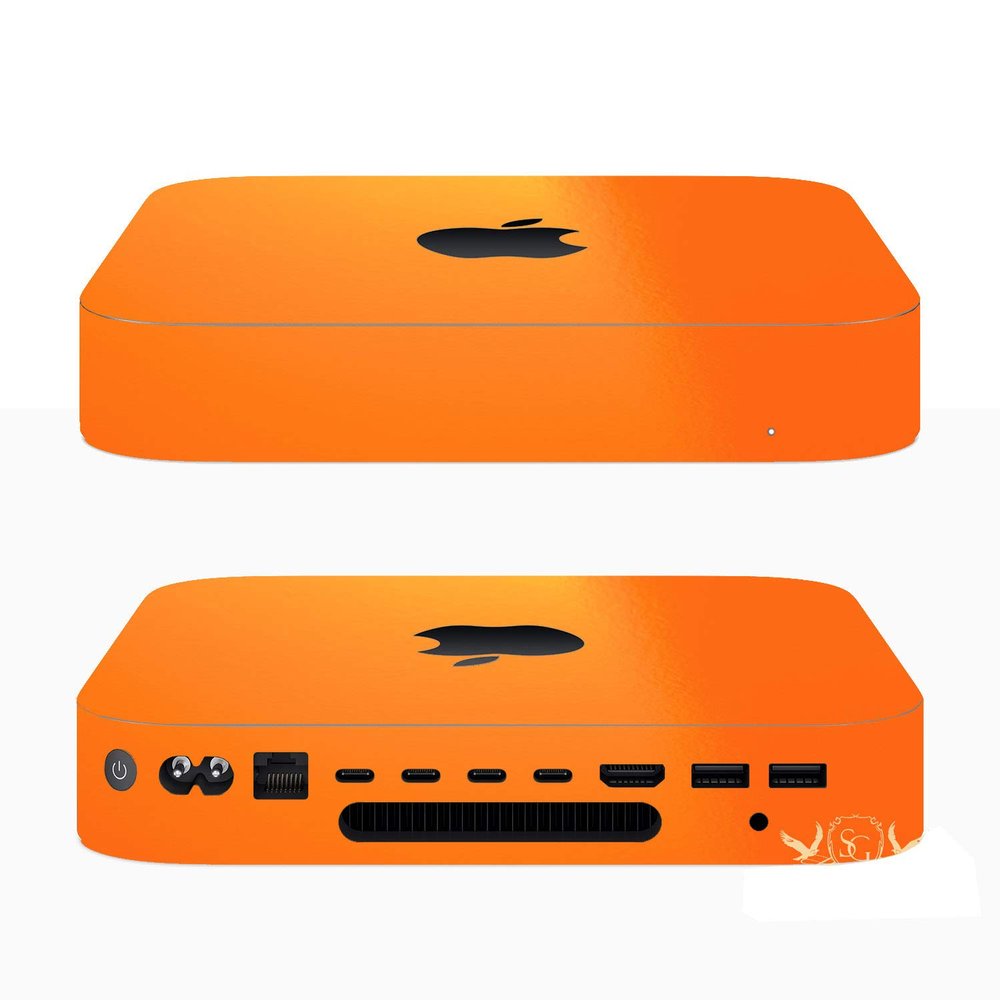 SopiGuard 3M Gloss Orange Full Body Precision Edge-to-Edge Coverage Vinyl Sticker Skin for 2018 Mac mini A1993