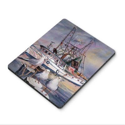 Caroline's Treasures JMK1196MP "Sea Gulls and Shrimp Boats Mouse Pad, Hot Pad or Trivet" for Home Office Gaming Working Computers Laptop Mouse Mat,Washable Large Mousepad