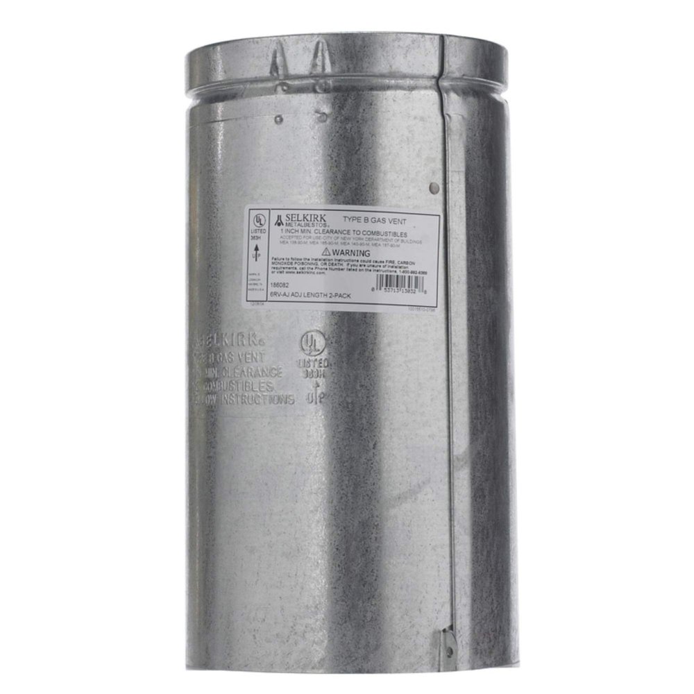 Selkirk 6 in. Dia. x 12 in. L Aluminum Round Gas Vent Pipe