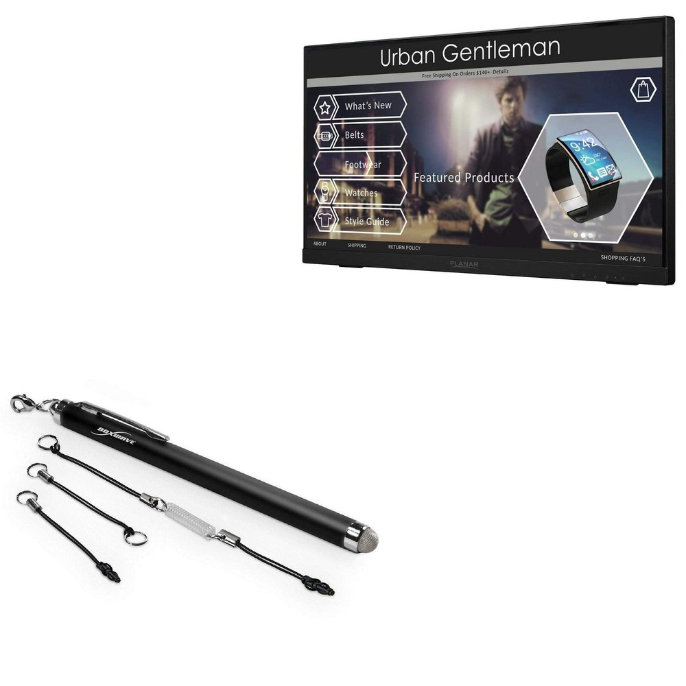 BoxWave Stylus Pen Compatible with Planar Helium PCT2235 (22 in) - EverTouch Capacitive Stylus, Fiber Tip Capacitive Stylus Pen - Jet Black