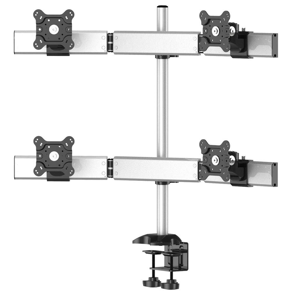 Continews Quad Monitor Desk Mount for Straight or Cockpit Placement