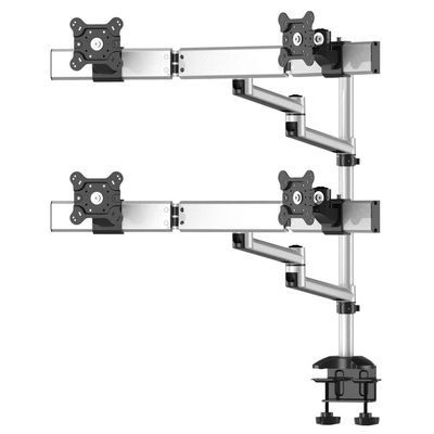 Continews Quad Monitor Desk Mount with Arc Crossbar and Dual Swivel Arm