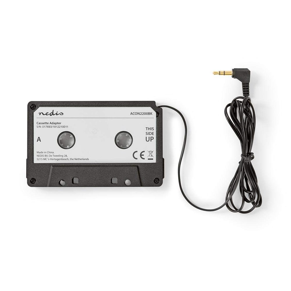 NEDIS Car MP3 Cassette Adapter with 3.5 mm Male Connector, Black