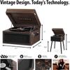 Victrola Liberty - Bluetooth Record Player  5-in-1 Turntable with Vinyl Stream, FM Radio, USB Playback, Built-in Speakers, Use as Stand or Tabletop Player (Farmhouse Oatmeal) view 3