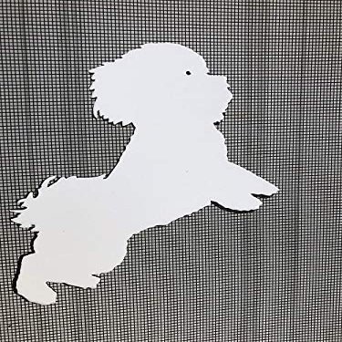 DCentral Bichon Dog Flexible Vinyl Screen Magnet: Double-Sided Decor; for Non-Retractable Screens, Multipurpose, Helps to Stop Walking into Screens, Covers Small tears. Size 4.3" x 6.3"