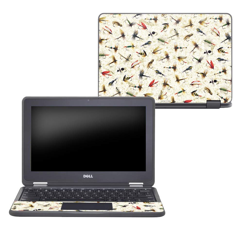 MightySkins Skin Compatible with Dell Chromebook 11" 3189 - Fishing Flies | Protective, Durable, and Unique Vinyl Decal wrap Cover | Easy to Apply, Remove, and Change Styles | Made in The USA