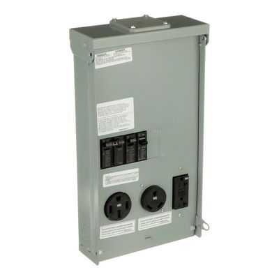 ABB GE1LU532SSP RV Power Panel 100A Unmetered, 50A/30A/20A GFCI Receptacles Surface Mount NEMA 3R Galvanized Steel Enclosure Outdoor Load Center for RV Parks & Campgrounds