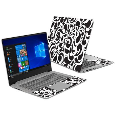 MightySkins Skin Compatible with Lenovo Ideapad 330S 14" (2018) - Swirly Black | Protective, Durable, and Unique Vinyl Decal wrap Cover | Easy to Apply, Remove, and Change Styles | Made in The USA