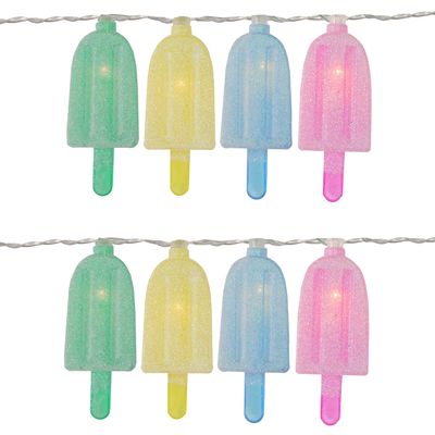 Northlight LED Pastel Ice Pop Indoor Outdoor Patio String Light Set - 4.5' Clear Wire - 10ct