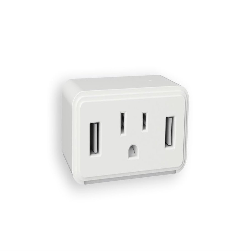Westek White Cube LED Night Light with Power Outlet and Duel USB Outlets NL-Cube-W